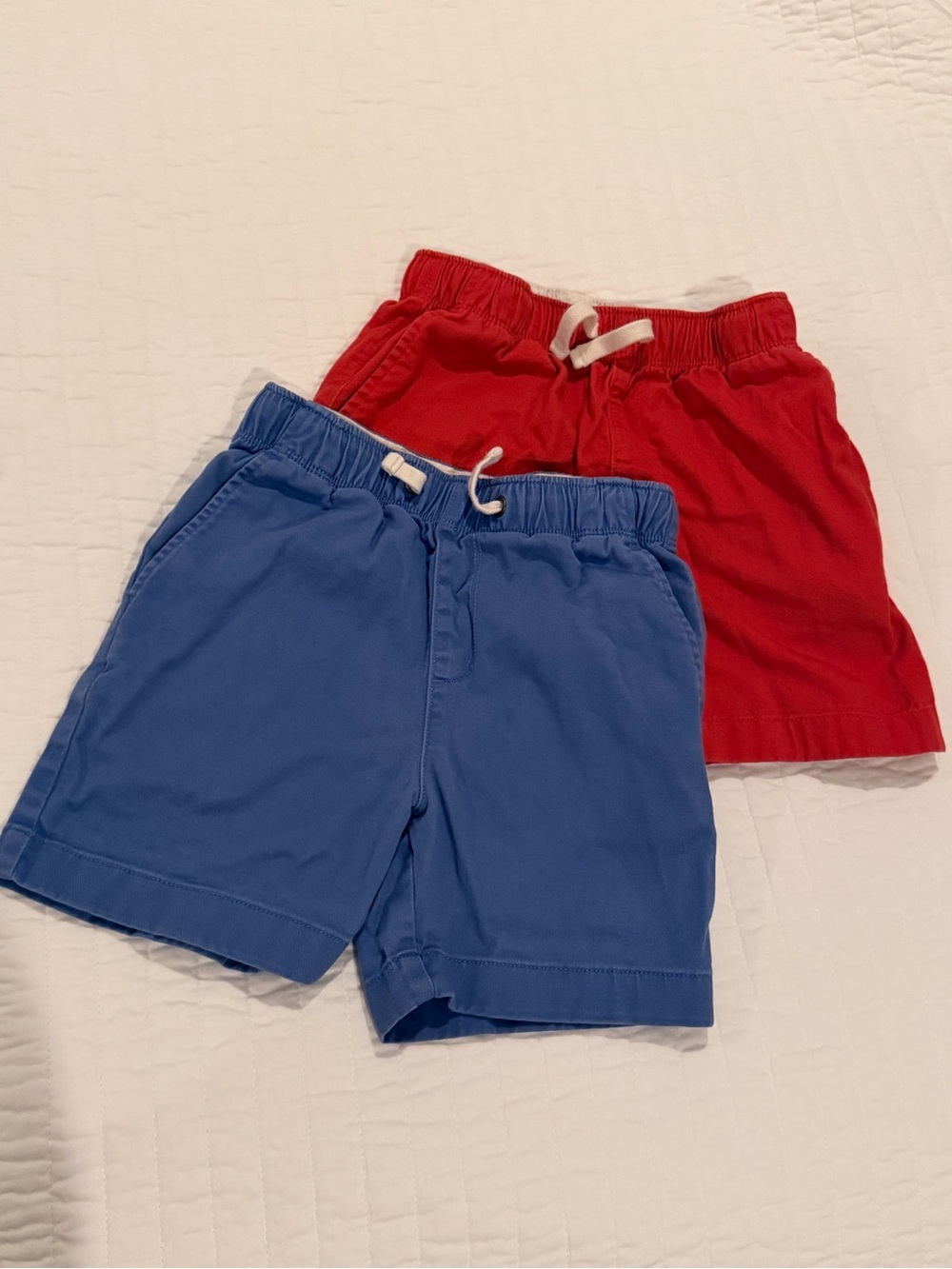 Crewcuts Red and Blue Pull-On Shorts with Drawstrings